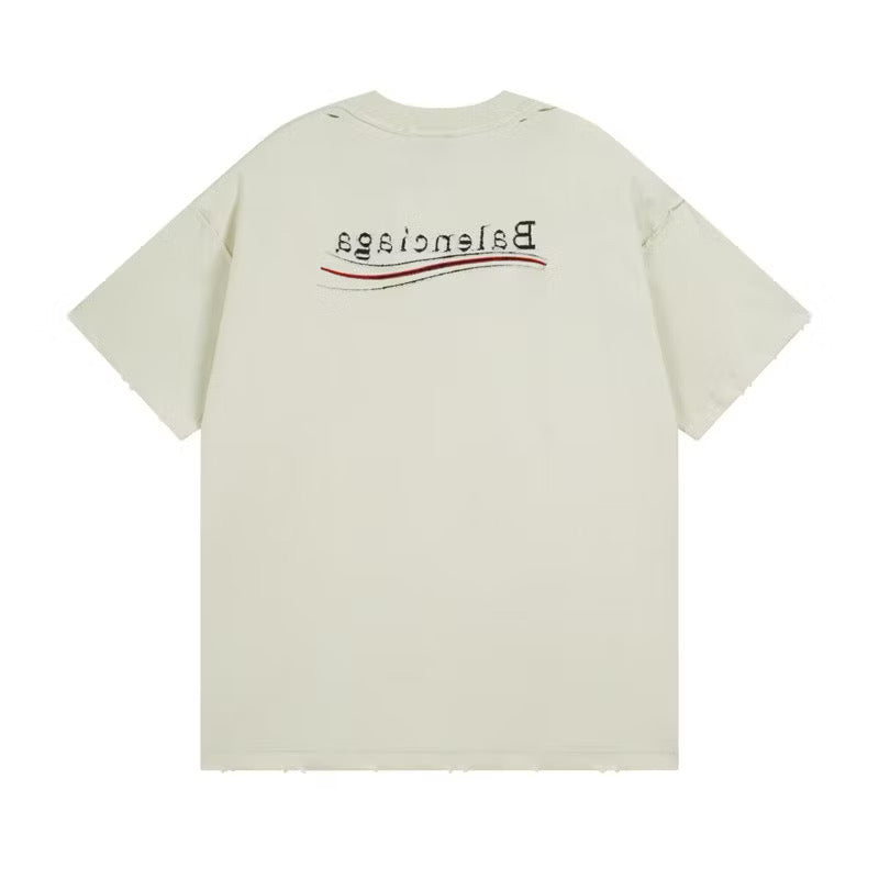 [New] Balenciaga Logo Distressed Tee