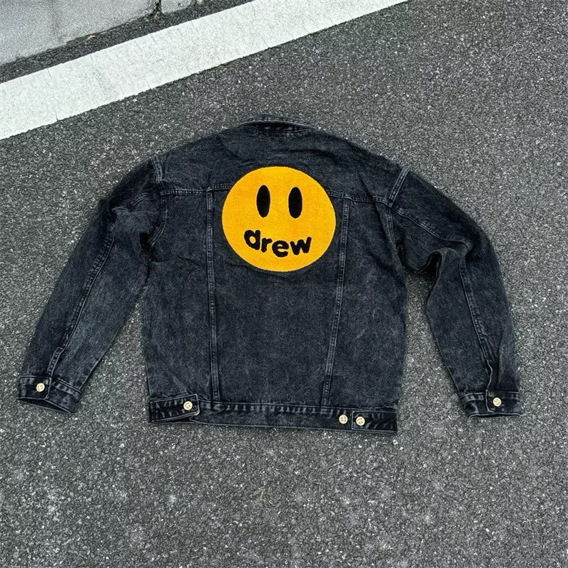 [New] Drew House Mascot Black Denim Jacket