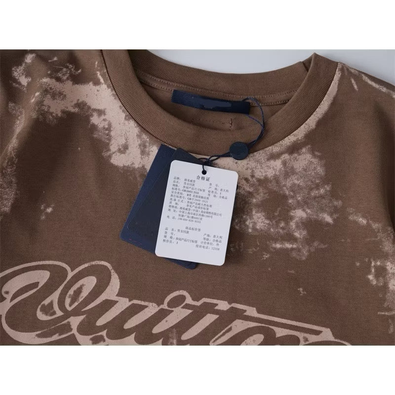 [New] Louis Vuitton Overprinted Tee (Brown)