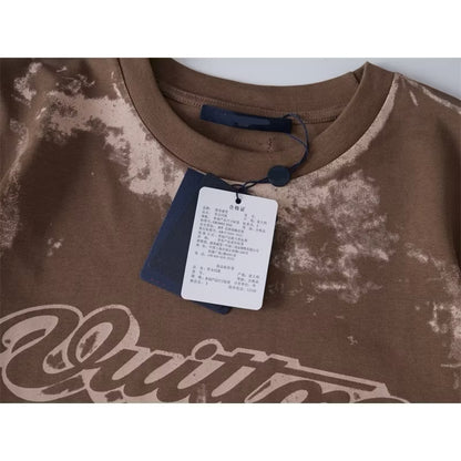 [New] Louis Vuitton Overprinted Tee (Brown)