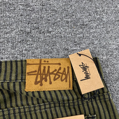 [New] Stussy Pinstripe Jeans (Olive Green)