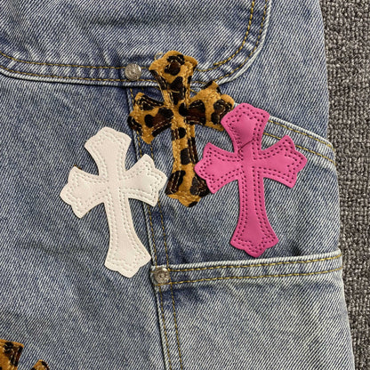 [New] Chrome Hearts Light Denim Double Knee Carpenter Shorts