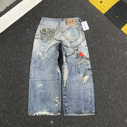 [New] Acne Studios Wide ‘Keychain’ Print Jeans