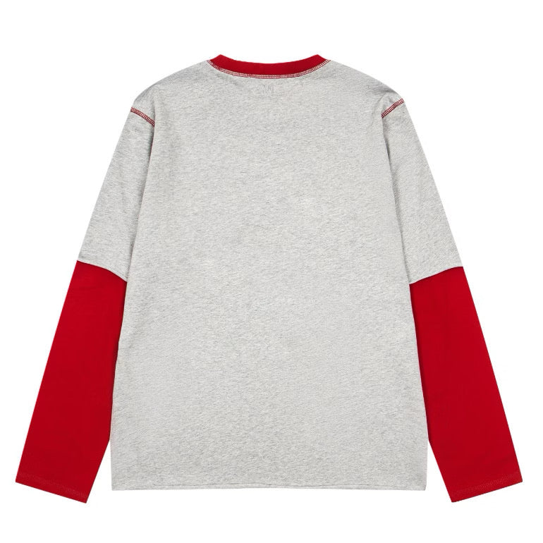 [New] Ami Paris Ash Grey Double Sleeves Longsleeve