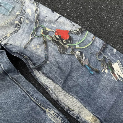 [New] Acne Studios Wide ‘Keychain’ Print Jeans