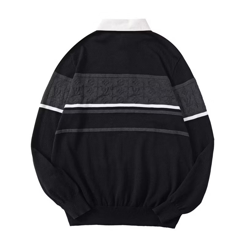 [New] Louis Vuitton Knit Monogram Longsleeve Polo Shirt