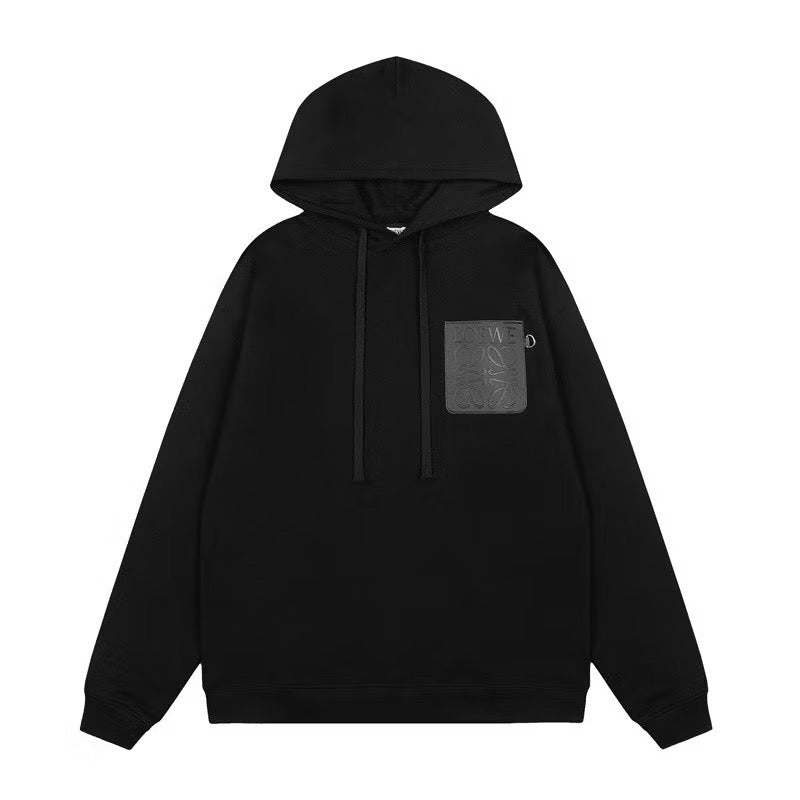[New] Loewe Anagram Leather Patch Hoodie