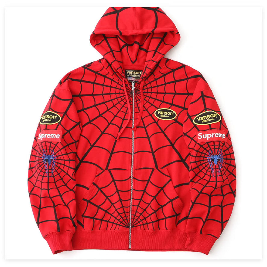 [New] Supreme Vanson SpiderMan Hoodie