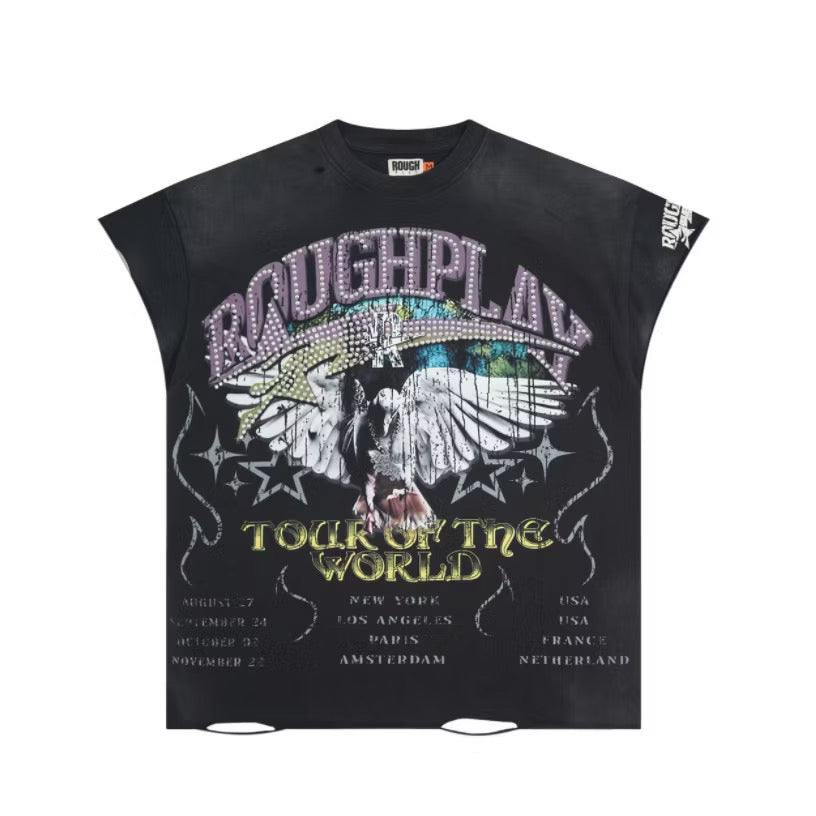 [New] Roughplay Tour of the World Oversized Sleeveless Tee