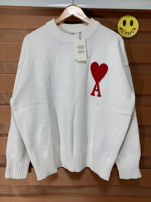 Ami Knitted Sweatshirt (White)