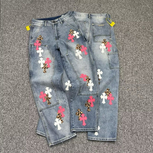[New] Chrome Hearts Denim Double Knee Pants