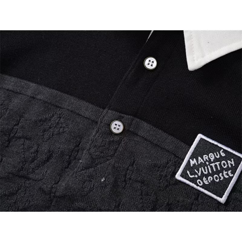 [New] Louis Vuitton Knit Monogram Longsleeve Polo Shirt