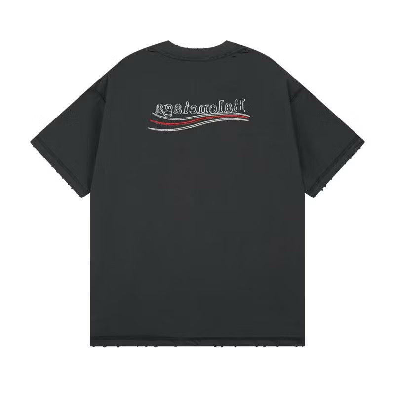 [New] Balenciaga Logo Distressed Tee
