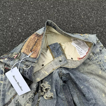 [New] Acne Studios Wide ‘Keychain’ Print Jeans