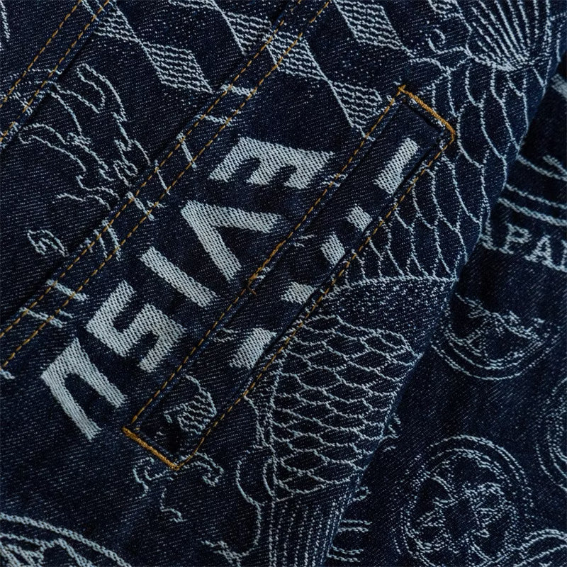 [New] Evisu All Over Print Denim Jacket