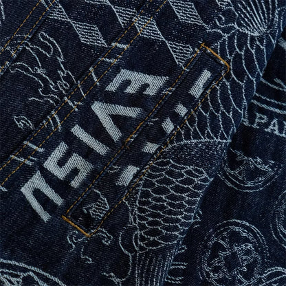 [New] Evisu All Over Print Denim Jacket