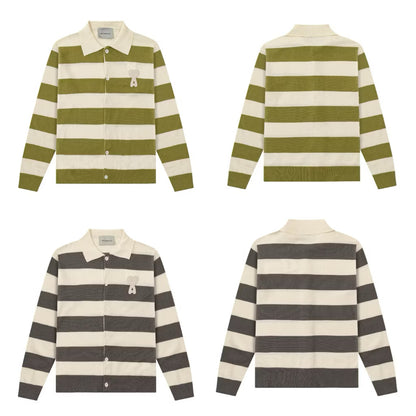 [New] Ami Paris Knitted Stripe Cardigan