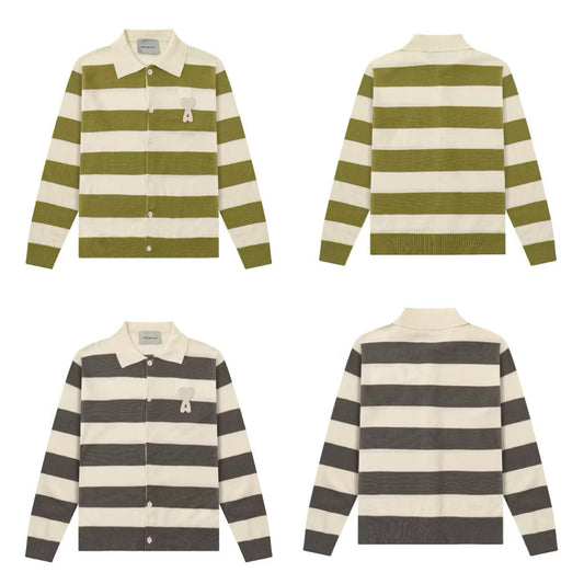 [New] Ami Paris Knitted Stripe Cardigan