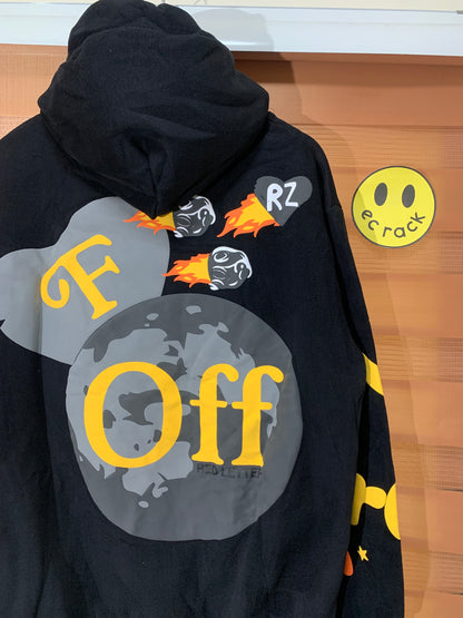 Red Letters "Fck Off" Scattered Hoodie