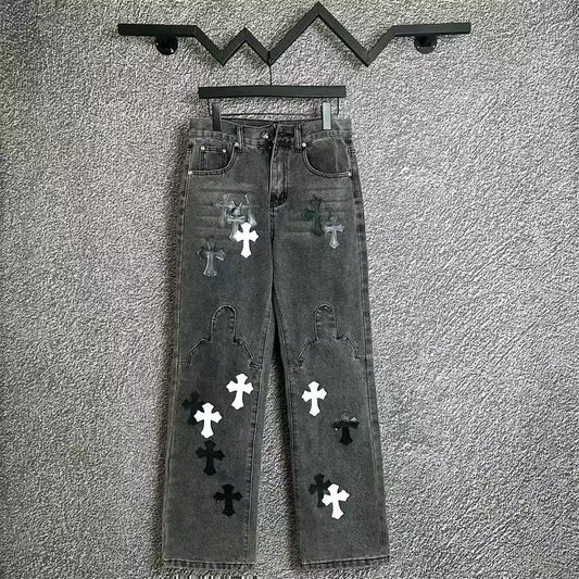 [New] Chrome Hearts Washed Denim Pants
