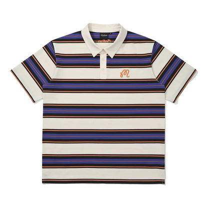 [New] Malbon Golf Striped Polo Shirt