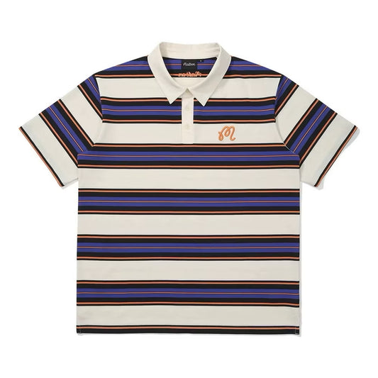 [New] Malbon Golf Striped Polo Shirt