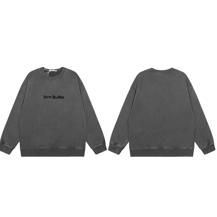 [New] Acne Studios Blurred Logo Acid Gray Sweatshirt
