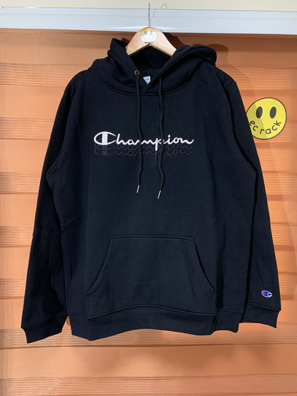 Champion Embroidered Logo Hoodie (Black)