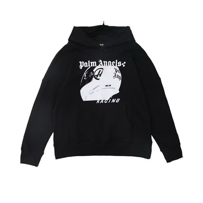 [New] Palm Angels Racing Helmet Graphic Hoodie