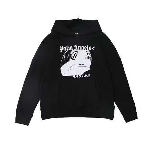 [New] Palm Angels Racing Helmet Graphic Hoodie