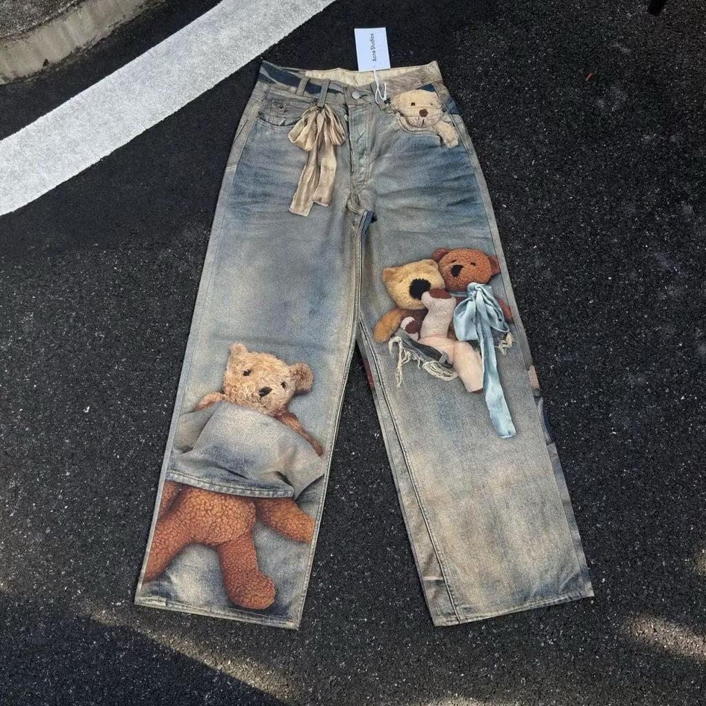 [New] Acne Studios 3D Print Bear Jeans