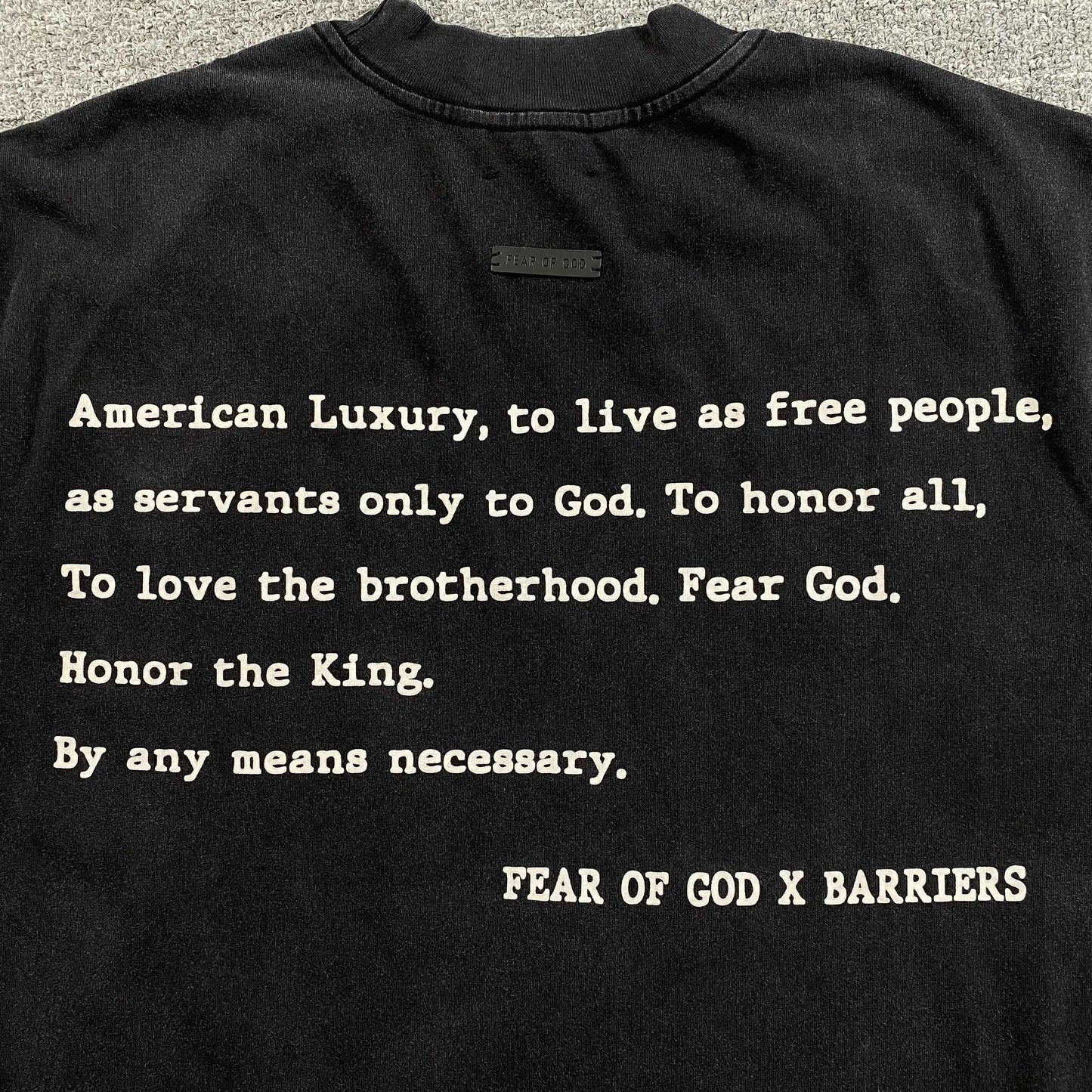 [New] Fear of God x Barriers Tee (Black)