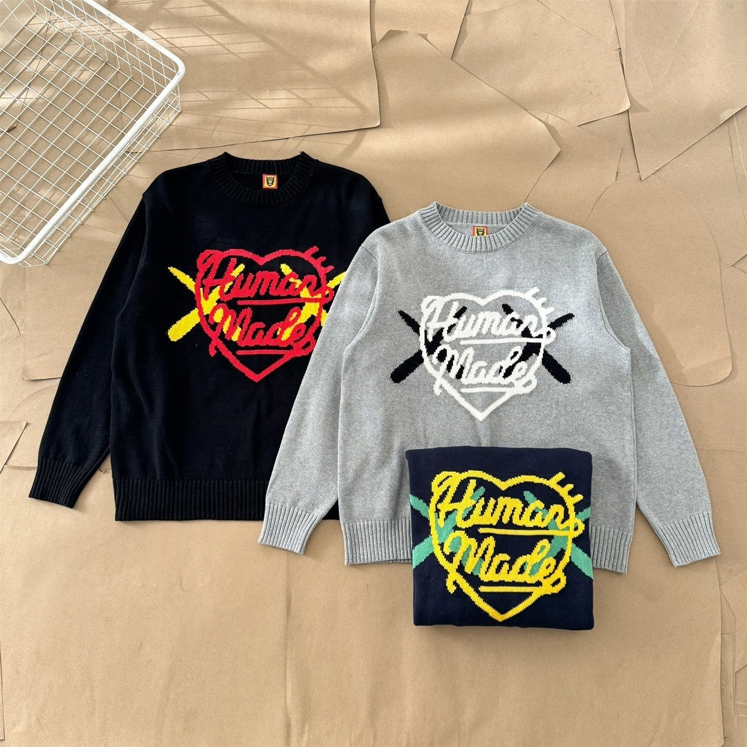 [New] Human Made x Kaws Logo Knitted Sweater