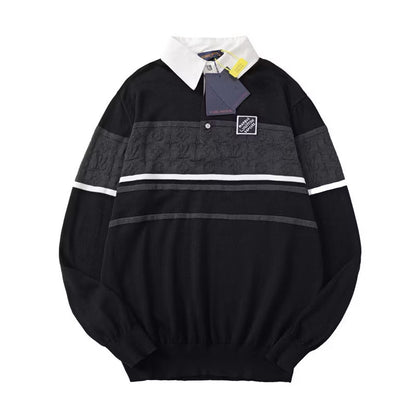 [New] Louis Vuitton Knit Monogram Longsleeve Polo Shirt