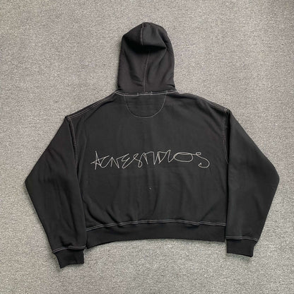 [New] Acne Studios Zip Up Cropped Hoodie