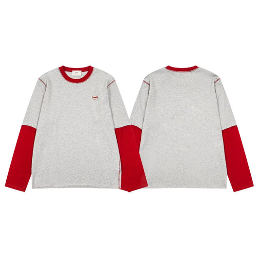 [New] Ami Paris Ash Grey Double Sleeves Longsleeve
