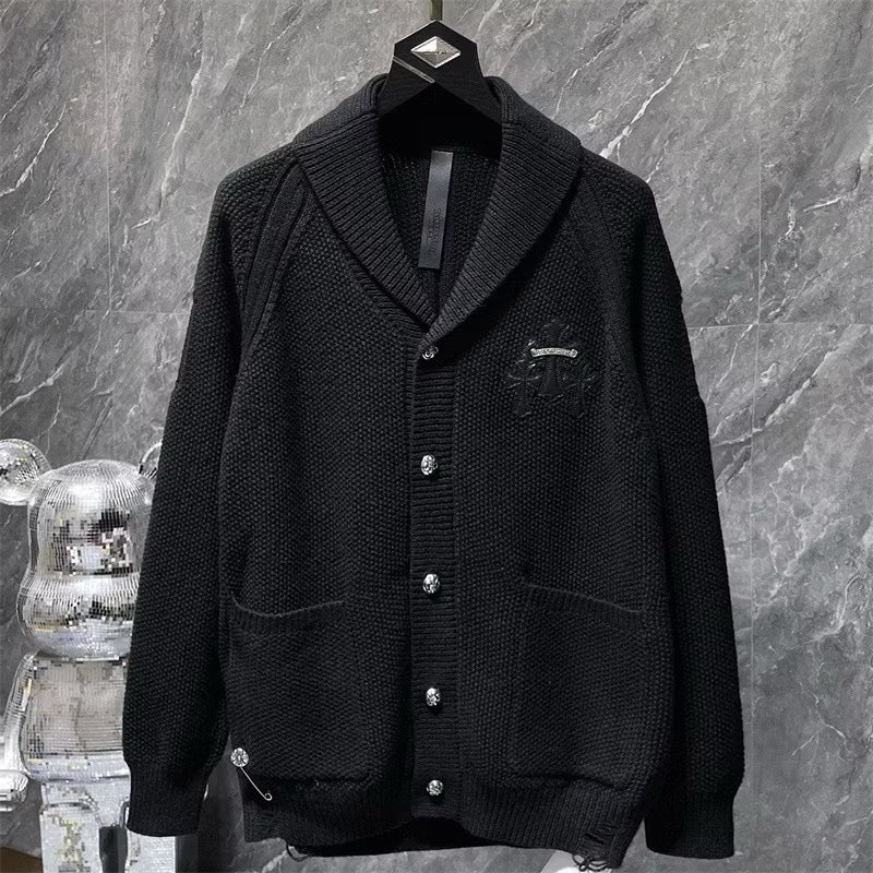 [New] Chrome Hearts Knitted Cross Cardigan