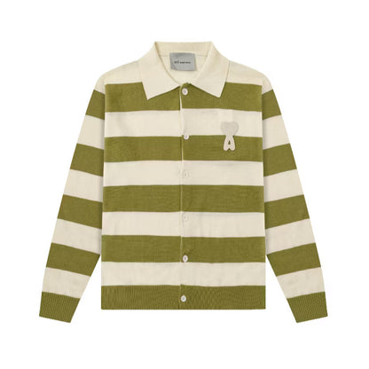 [New] Ami Paris Knitted Stripe Cardigan
