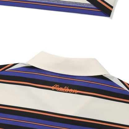 [New] Malbon Golf Striped Polo Shirt
