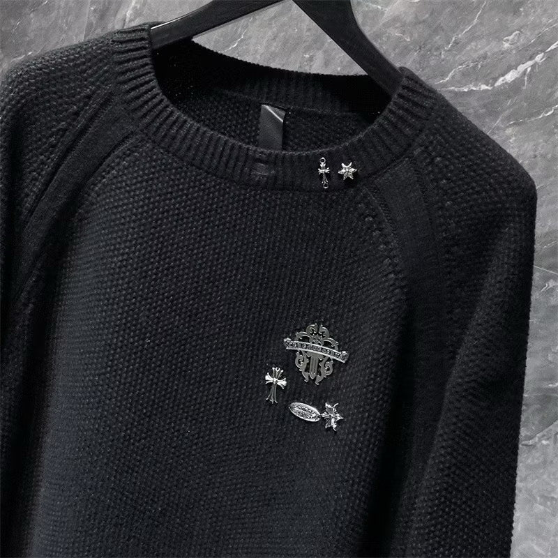 [New] Chrome Hearts 3D Emblem Cross Knitted Sweater