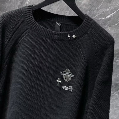 [New] Chrome Hearts 3D Emblem Cross Knitted Sweater