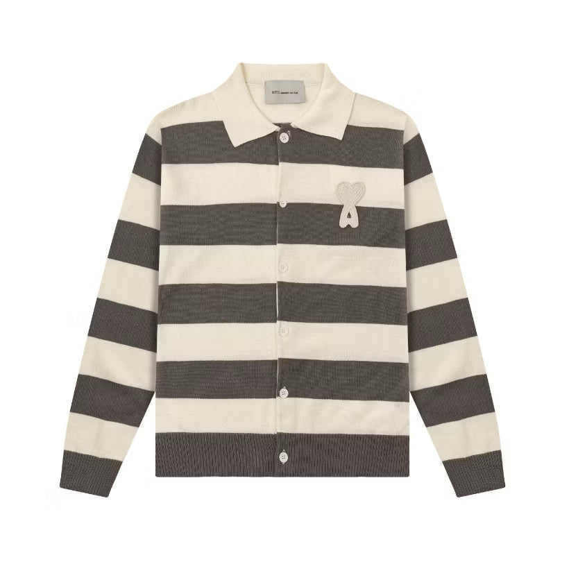 [New] Ami Paris Knitted Stripe Cardigan