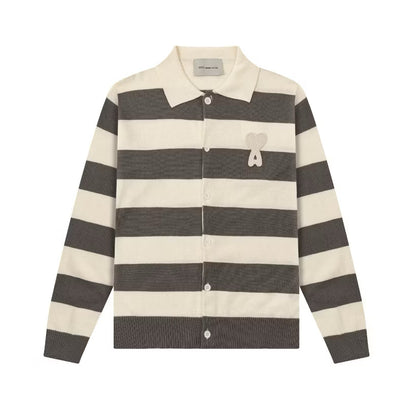 [New] Ami Paris Knitted Stripe Cardigan