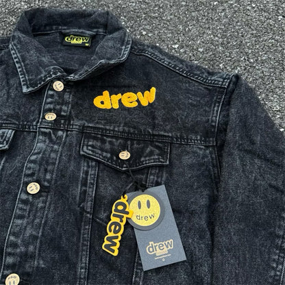 [New] Drew House Mascot Black Denim Jacket