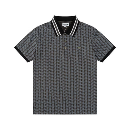 [New] Lacoste Monogram Polo Shirt (Black)