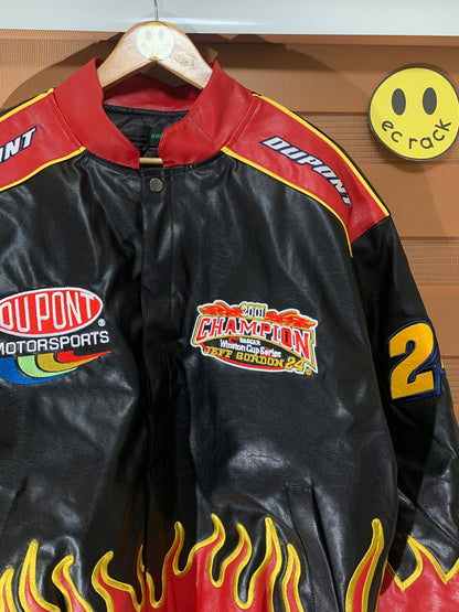 Vintage Dupont Champion Flame Leather Jacket