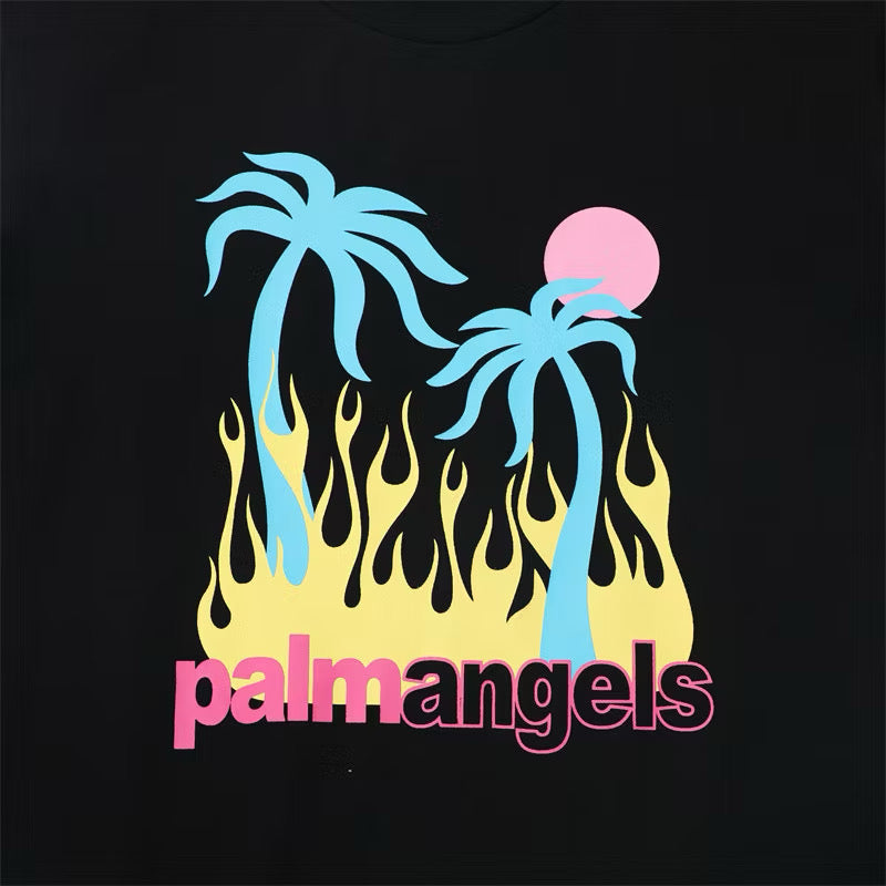 [New] Palm Angels 'Flame Palm Tree' Tee