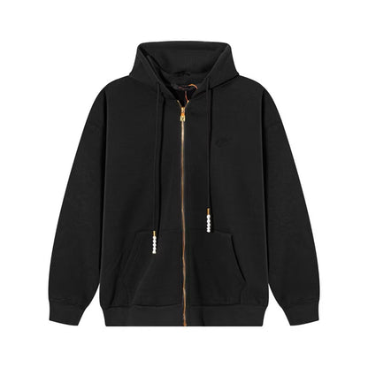 [New] Louis Vuitton Embroidered Logo Zip Up Hoodie