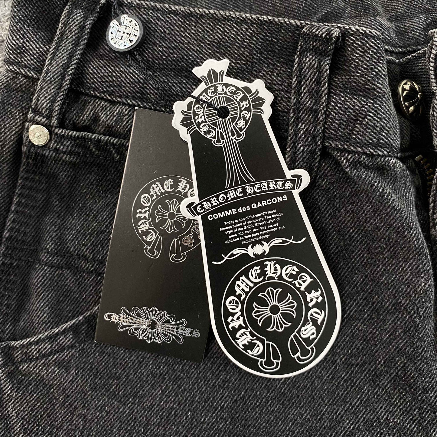 [New] Chrome Hearts Denim Double Knee Carpenter Shorts