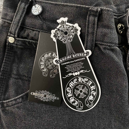 [New] Chrome Hearts Denim Double Knee Carpenter Shorts